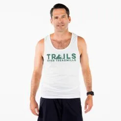 Men's Running Performance Tank Top - Trails Over Treadmills 12 Men's Running Performance Tank Top - Trails Over Treadmills -goneforarun Sales 2023 tr 46846 WHITE MODEL
