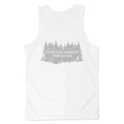 Men's Running Performance Tank Top - Into The Forest I Must Go Running -goneforarun Sales 2023 tr 46847 WHITE MAIN