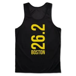 Men's Running Performance Tank Top - Boston 26.2 Vertical -goneforarun Sales 2023 tr 46854 BLACK MAIN