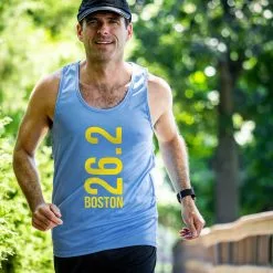 Men's Running Performance Tank Top - Boston 26.2 Vertical -goneforarun Sales 2023 tr 46854 LIGHTBLUE LIFESTYLE