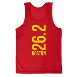 Men's Running Performance Tank Top - Boston 26.2 Vertical -goneforarun Sales 2023 tr 46854 RED MAIN