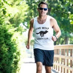 Men's Running Performance Tank Top - Run Club Lone Wolf -goneforarun Sales 2023 tr 46861 WHITE LIFESTYLE