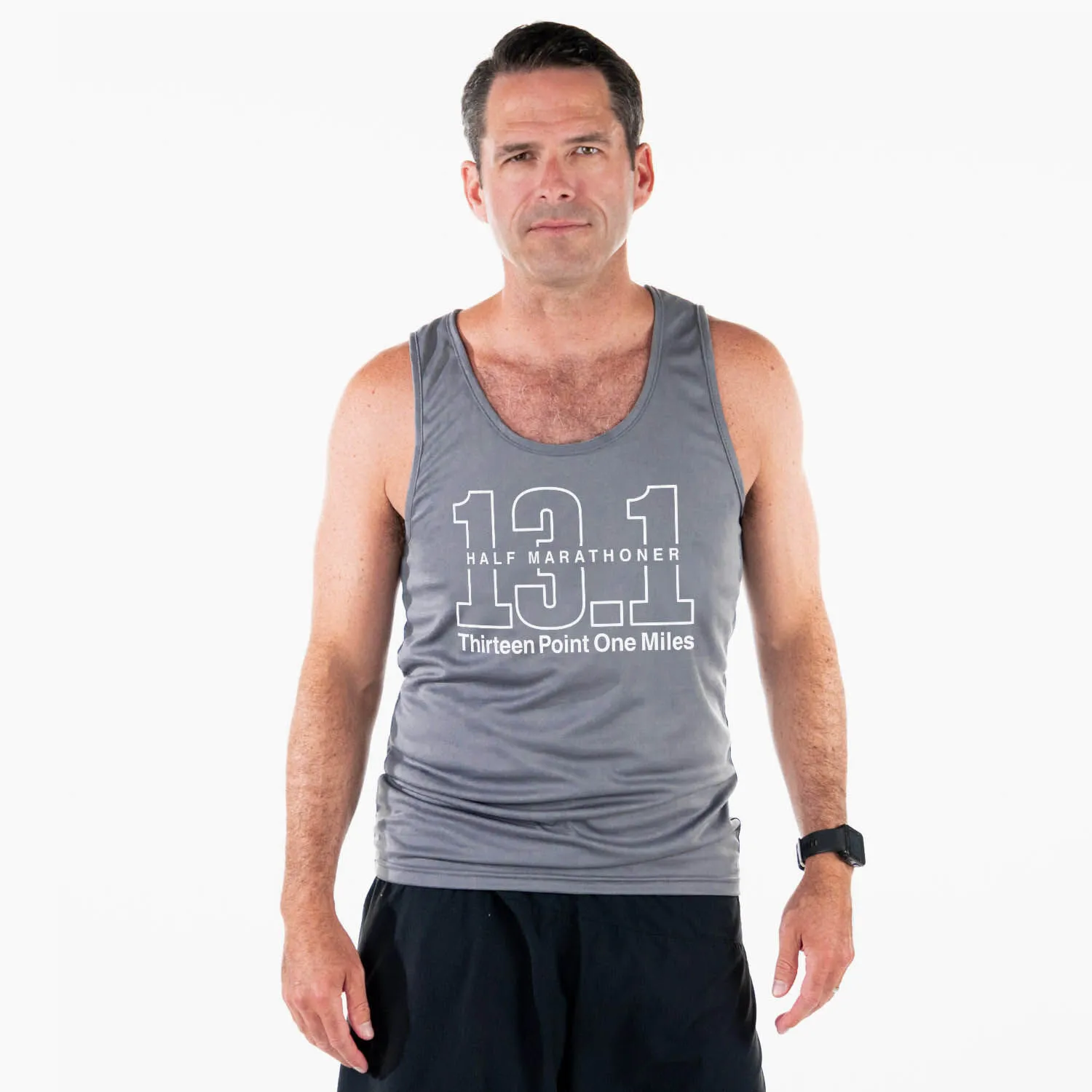 Men's Running Performance Tank Top - Half Marathoner 13.1 Miles 4 Men's Running Performance Tank Top - Half Marathoner 13.1 Miles - Image 2