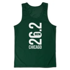 Men's Running Performance Tank Top - Chicago 26.2 Vertical -goneforarun Sales 2023 tr 46869 GREEN MAIN
