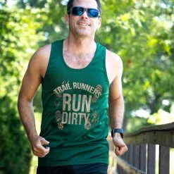 Men's Running Performance Tank Top - Run Dirty -goneforarun Sales 2023 tr 46881 GREEN LIFESTYLE