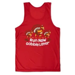 Men's Running Performance Tank Top - Run Now Gobble Later Turkey Trot