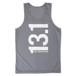 Men's Running Performance Tank Top - 13.1 Half Marathon Vertical -goneforarun Sales 2023 tr 46886 GRAPHITE MAIN
