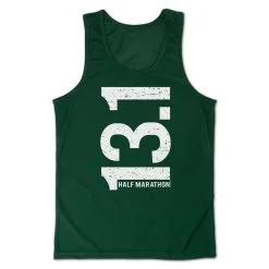 Men's Running Performance Tank Top - 13.1 Half Marathon Vertical -goneforarun Sales 2023 tr 46886 GREEN MAIN