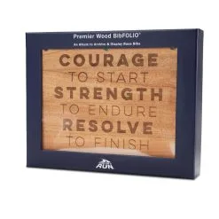 Premier Wood BibFOLIO® Race Bib Album - Courage To Start -goneforarun Sales 2023 tr 46917 BOX