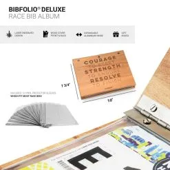 Premier Wood BibFOLIO® Race Bib Album - Courage To Start -goneforarun Sales 2023 tr 46917 DETAILS