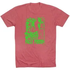 Running Short Sleeve T-Shirt - Zombies Hate Fast Food -goneforarun Sales 2023 tr 46935 MAUVE FLAT