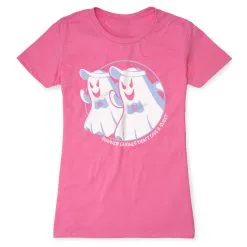 Women's Everyday Runners Tee - Runner Ghouls Don't Give A Sheet -goneforarun Sales 2023 tr 46961 HOTPINK FLAT