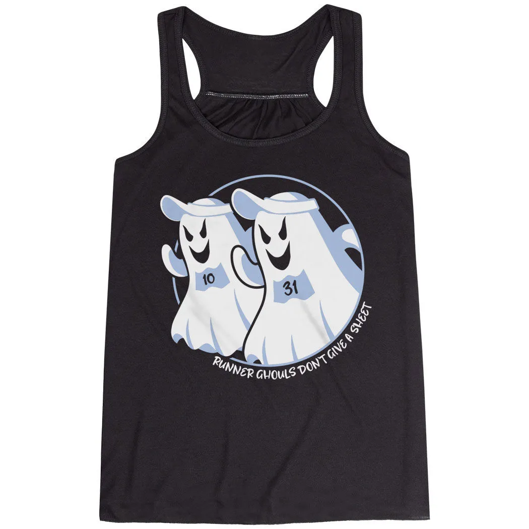 Flowy Racerback Tank Top - Runner Ghouls Don't Give A Sheet 3 Flowy Racerback Tank Top - Runner Ghouls Don't Give A Sheet