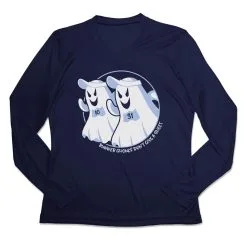 Women's Long Sleeve Tech Tee - Runner Ghouls Don't Give A Sheet