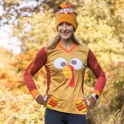 Women's Running Long Sleeve Performance Tee - Run Now Gobble Later