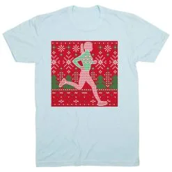 Running Short Sleeve T-Shirt - Christmas Sweater -goneforarun Sales 2023 tr 46979 LIGHTBLUE FLAT