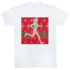 Running Short Sleeve T-Shirt - Christmas Sweater -goneforarun Sales 2023 tr 46979 WHITE FLAT