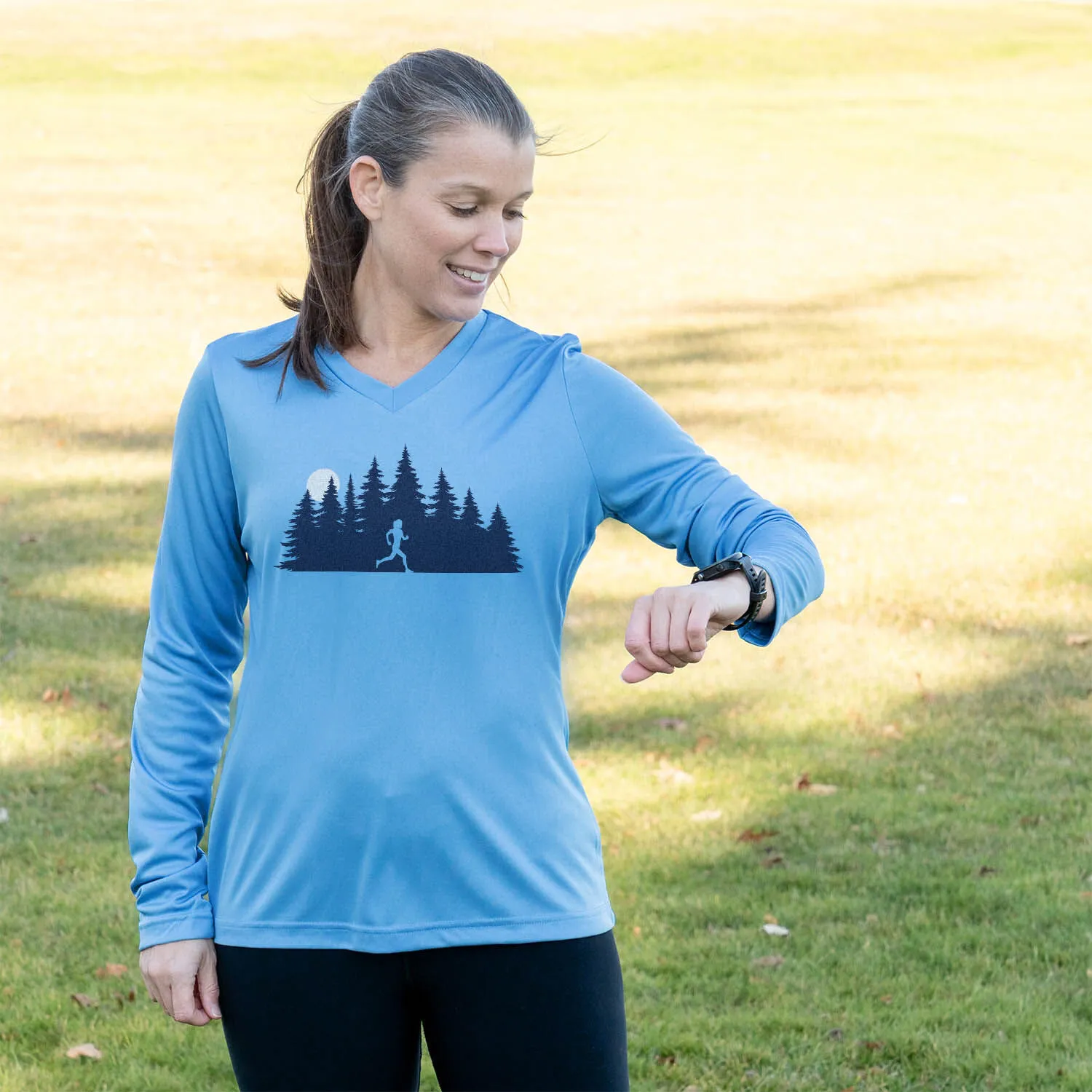 Women's Long Sleeve Tech Tee - Moonlit Run 6 Women's Long Sleeve Tech Tee - Moonlit Run - Image 4