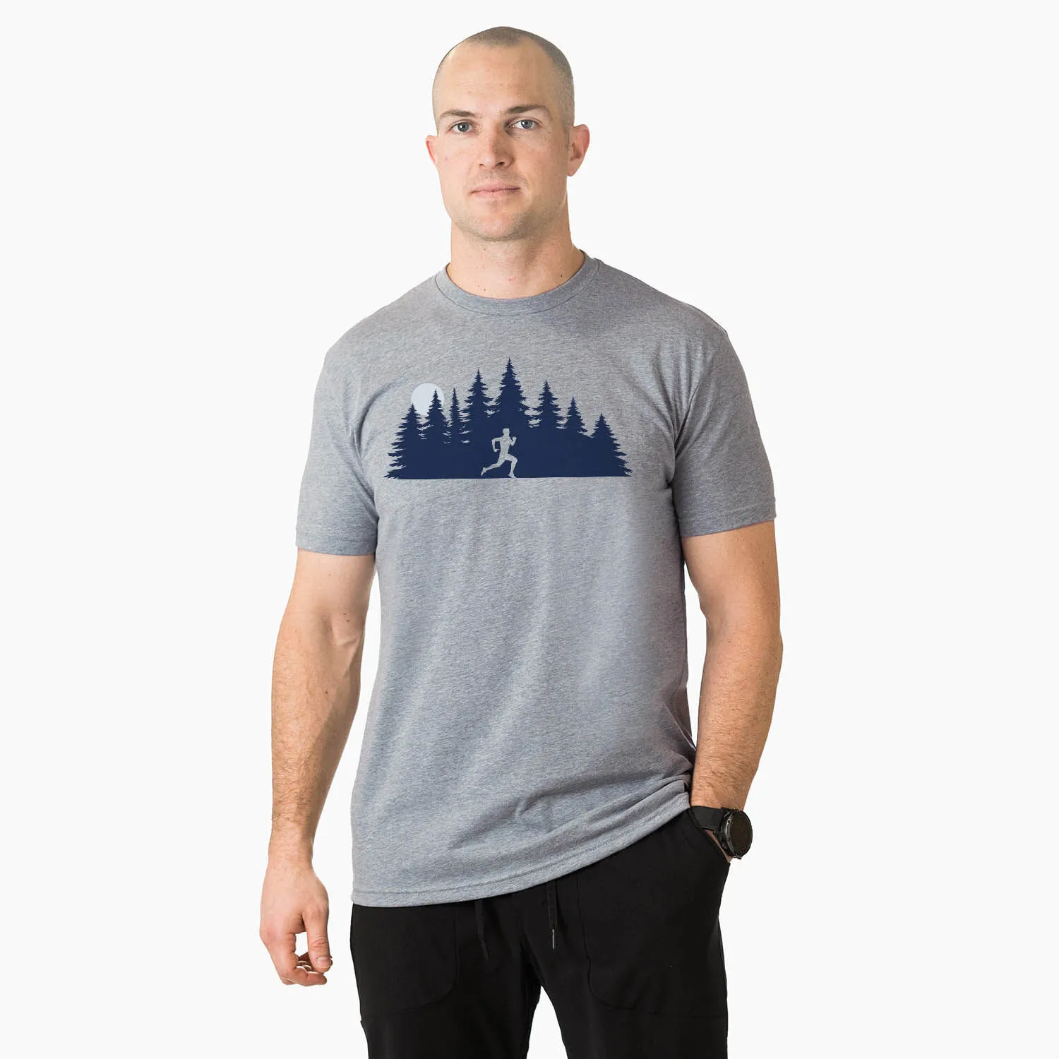 Running Short Sleeve T-Shirt - Moonlit Run (Male) 4 Running Short Sleeve T-Shirt - Moonlit Run (Male) - Image 2