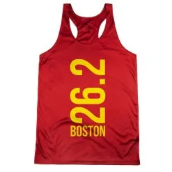 Women's Racerback Performance Tank Top - Boston 26.2 Vertical -goneforarun Sales 2023 tr 47004 RED MAIN