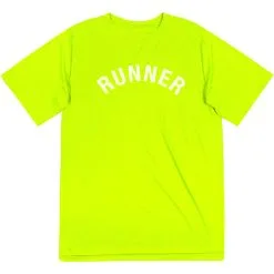 Men's Running Short Sleeve Performance Tee - Runner Arc -goneforarun Sales 2023 tr 47015 SAFETYYELLOW FLAT