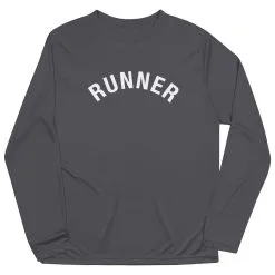 Men's Running Long Sleeve Performance Tee - Runner Arc -goneforarun Sales 2023 tr 47016 GRAPHITE FLAT