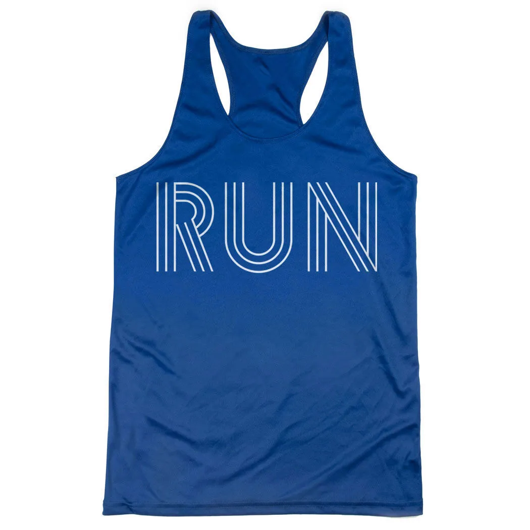 Women's Racerback Performance Tank Top - Run Lines 3 Women's Racerback Performance Tank Top - Run Lines