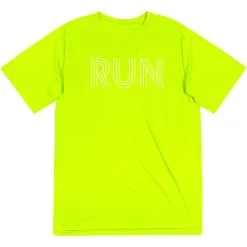 Men's Running Short Sleeve Performance Tee - Run Lines 19 Men's Running Short Sleeve Performance Tee - Run Lines -goneforarun Sales 2023 tr 47021 SAFETYYELLOW FLAT