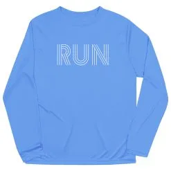 Men's Running Long Sleeve Performance Tee - Run Lines -goneforarun Sales 2023 tr 47022 LIGHTBLUE FLAT