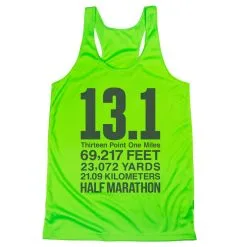 Women's Racerback Performance Tank Top - 13.1 Math Miles -goneforarun Sales 2023 tr 47023 LIME MAIN