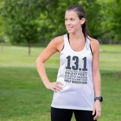 Women's Racerback Performance Tank Top - 13.1 Math Miles -goneforarun Sales 2023 tr 47023 WHITE FEMALE