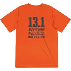 Men's Running Short Sleeve Performance Tee - 13.1 Math Miles -goneforarun Sales 2023 tr 47024 ORANGE FLAT