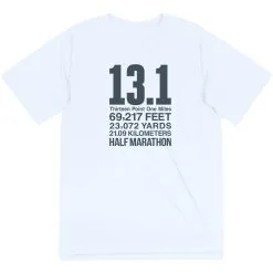 Men's Running Short Sleeve Performance Tee - 13.1 Math Miles -goneforarun Sales 2023 tr 47024 WHITE FLAT