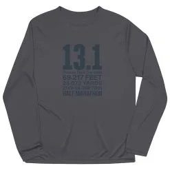 Men's Running Long Sleeve Performance Tee - 13.1 Math Miles -goneforarun Sales 2023 tr 47025 GRAPHITE FLAT