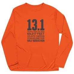 Men's Running Long Sleeve Performance Tee - 13.1 Math Miles -goneforarun Sales 2023 tr 47025 ORANGE FLAT