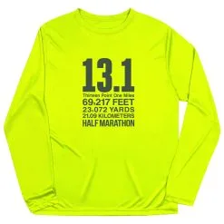 Men's Running Long Sleeve Performance Tee - 13.1 Math Miles -goneforarun Sales 2023 tr 47025 SAFETYYELLOW FLAT