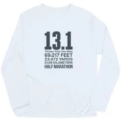 Men's Running Long Sleeve Performance Tee - 13.1 Math Miles -goneforarun Sales 2023 tr 47025 WHITE FLAT