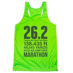 Women's Racerback Performance Tank Top - 26.2 Math Miles -goneforarun Sales 2023 tr 47027 LIME MAIN