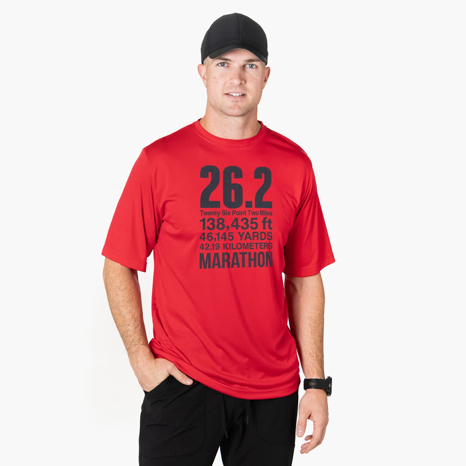 Men's Running Short Sleeve Performance Tee - 26.2 Math Miles 4 Men's Running Short Sleeve Performance Tee - 26.2 Math Miles - Image 2