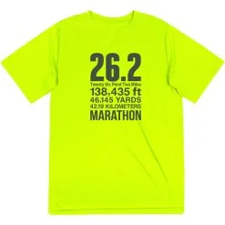 Men's Running Short Sleeve Performance Tee - 26.2 Math Miles 18 Men's Running Short Sleeve Performance Tee - 26.2 Math Miles -goneforarun Sales 2023 tr 47028 SAFETYYELLOW FLAT