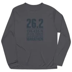 Men's Running Long Sleeve Performance Tee - 26.2 Math Miles -goneforarun Sales 2023 tr 47029 GRAPHITE FLAT