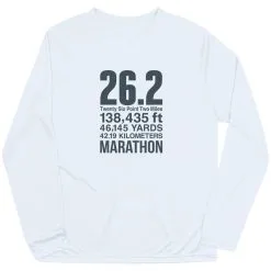Men's Running Long Sleeve Performance Tee - 26.2 Math Miles -goneforarun Sales 2023 tr 47029 WHITE FLAT