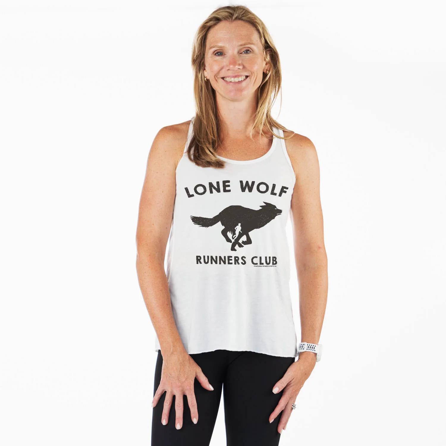 Flowy Racerback Tank Top - Lone Wolf Runners Club 4 Flowy Racerback Tank Top - Lone Wolf Runners Club - Image 2