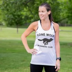 Women's Racerback Performance Tank Top - Lone Wolf Runners Club 13 Women's Racerback Performance Tank Top - Lone Wolf Runners Club -goneforarun Sales 2023 tr 47034 WHITE FEMALE