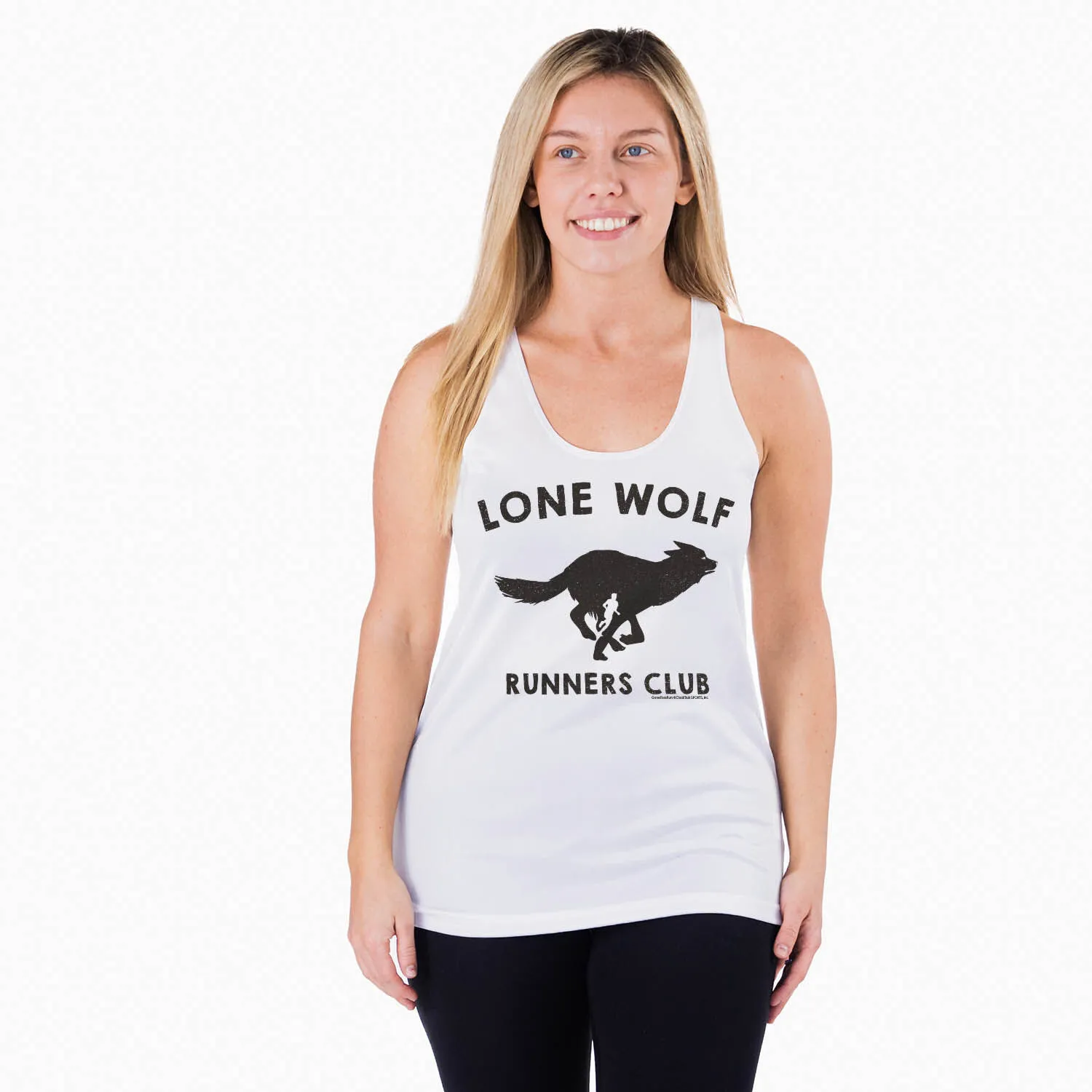 Women's Racerback Performance Tank Top - Lone Wolf Runners Club 4 Women's Racerback Performance Tank Top - Lone Wolf Runners Club - Image 2