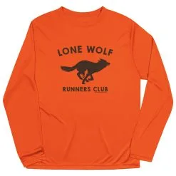Men's Running Long Sleeve Performance Tee - Lone Wolf Runners Club -goneforarun Sales 2023 tr 47035 ORANGE FLAT