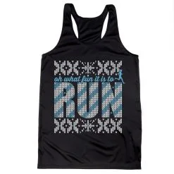 Women's Racerback Performance Tank Top - Oh What Fun It Is To Run -goneforarun Sales 2023 tr 47036 BLACK MAIN