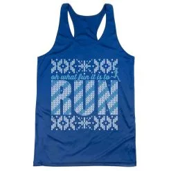 Women's Racerback Performance Tank Top - Oh What Fun It Is To Run