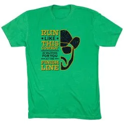 Running Short Sleeve T-Shirt - Finish Line Cowboy -goneforarun Sales 2023 tr 47259 GREEN FLAT