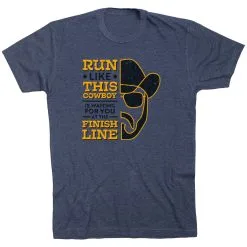Running Short Sleeve T-Shirt - Finish Line Cowboy -goneforarun Sales 2023 tr 47259 NAVY FLAT